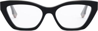 Fendi Accessoires, unisex, Zwart, ONE Size, Fe 50067I Cat-eye Frame