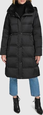 Andrew Marc Emery Faux Fur Trim Down, Feather & Synthetic Fill Puffer Coat in Black at Nordstrom, Size X-Small