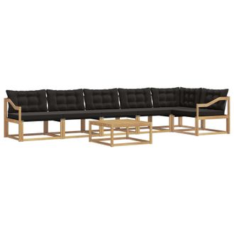 vidaXL Conjunto De Sof&aacute;s De Exterior 7 Pcs Blanco Y Negro Vidaxl
