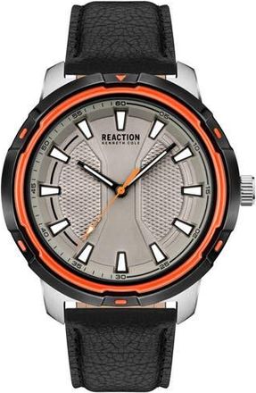 Kenneth Cole Reaction Classic Strap Watch, 48mm in Grey/Black at Nordstrom Rack