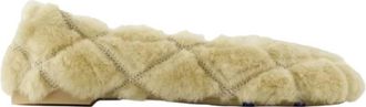 Burberry Round Toe Shearling Ballerina Flats, Brand Size 38 (US Size 8)