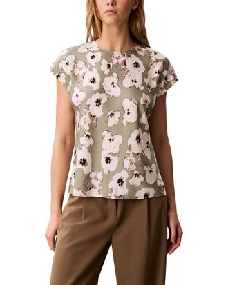 Calvin Klein Printed Matte Satin Sheath Top