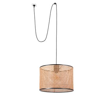 Faro Barcelona Mambo L&aacute;mpara Colgante Negra/rat&aacute;n &Oslash;450 Con Clavija 68604-49