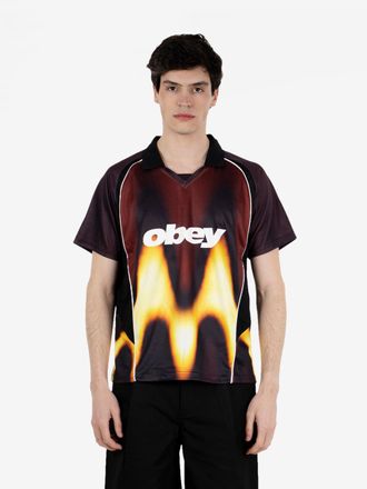Obey Blurred Soccer jersey burnt red multi