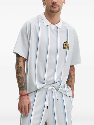 HUGO BOSS Gestreept verfraaid T-shirt - Grijs