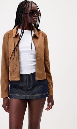 Only Womens Fitted faux-suede jacket