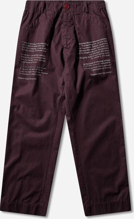 Undercover Men s People Have the Power Cotton Gabardine Pants Bordeaux