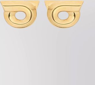 Ferragamo geometric stud earrings polished finish
