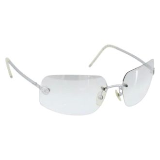 Chanel Pre-owned Accessories, female, Gray, Size: ONE SIZE Pre-owned Metal Sunglasses