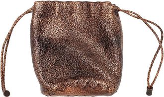 Bottega Veneta Bronze Leather Drawstring Pouch (Authentic Pre-Loved)