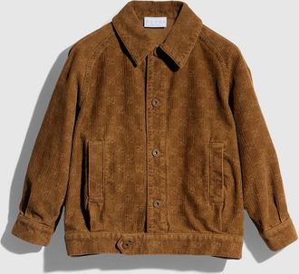Gucci Kids - Printed Corduroy Jacket, Size 10 years, Brown, Ready-to-wear