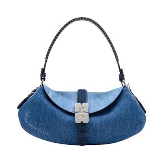 Ganni Shoulder Bags, female, Blue, Size: ONE SIZE B-Kat Bag