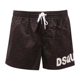 Dsquared2 Beachwear, male, Black, Size: 2XL Midi Swim Boxer