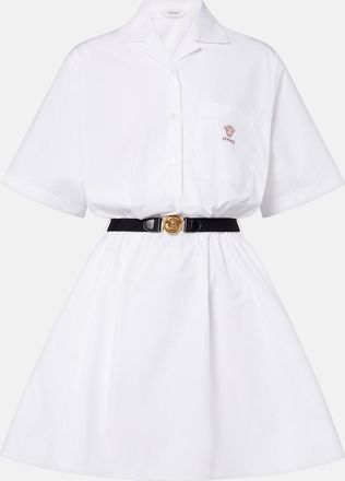 Versace Belted cotton poplin minidress