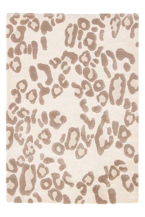 AFK Living Alfombra con estampado de leopardo beige 200 x 290 cm