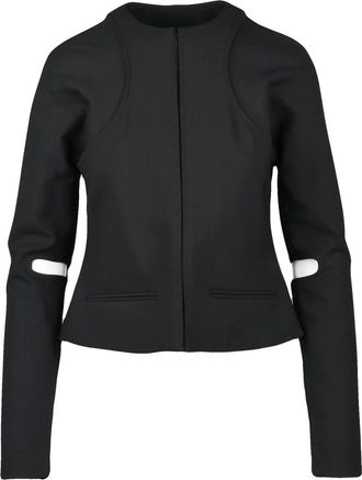 Courr&egrave;ges Black Polyester-Blend Scuba Jacket