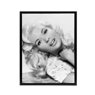 Artery8 Actress Jayne Mansfield Photograph Framed Canvas Wall Art Print in Grey | Size: W24 x H32