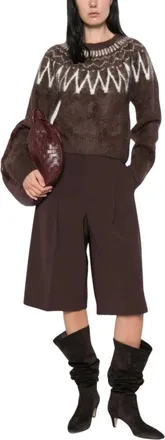 Soft Goat Truien & Vesten, Dames, Bruin, S, Wol, Brushed Crewneck