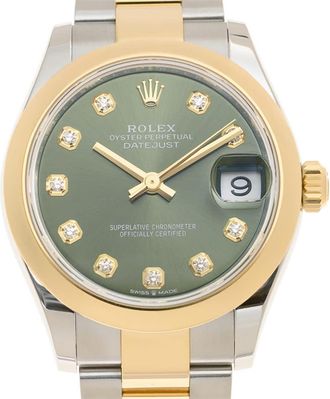Rolex Datejust 31 Olive Green Diamond Dial Ladies Oyster Watch 278243GNDO