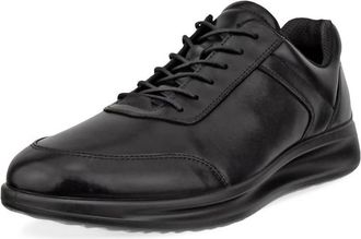 Ecco Mens Aquet Leather Shoe In Black