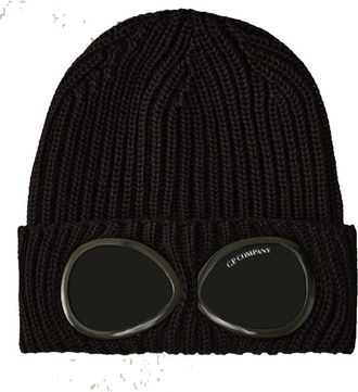 C.P. Company Goggle Beanie - unisex - Hoeden - Zwart - ONE Size - Wol - Accessoires