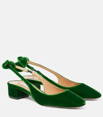 Aquazzura Pumps slingback Very Bow Tie 35 in velluto