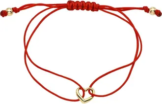 Zoe Lev Jewelry Open Heart Fortune Bracelet in Red at Nordstrom