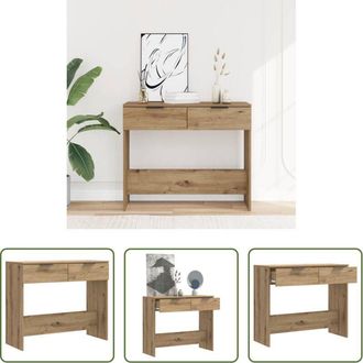 vidaXL Tavolo da ingresso - Tavolo Consolle Rovere Artigianale 90x36x75 cm in Truciolato
