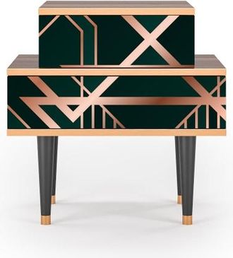 StoryZ Mesita de noche verde 2 cajones L 58 cm