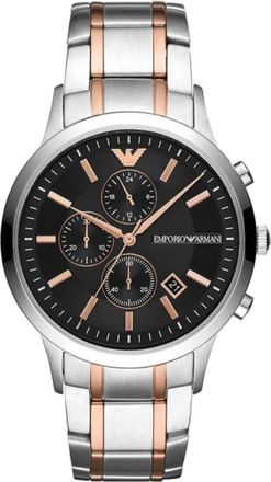Emporio Armani Roestvrijstalen herenhorloge zilverkleur - Heren - Horloges - Grijs - ONE Size - Accessoires