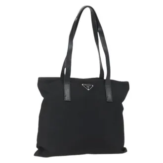 Prada Pre-owned Tote Bags, female, Black, Size: ONE SIZE Pre-owned Nylon Tote Bag
