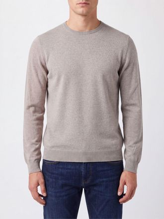 Tagliatore Maglia girocollo in 100% lana con bordi a costine