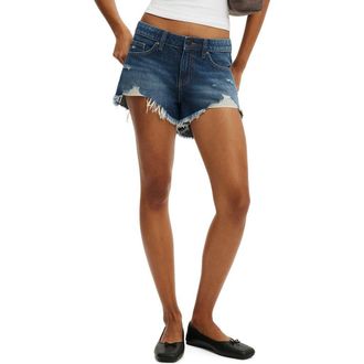 Cotton On Saturday Low Rise Denim Cutoff Shorts in Harbour Blue at Nordstrom, Size 12