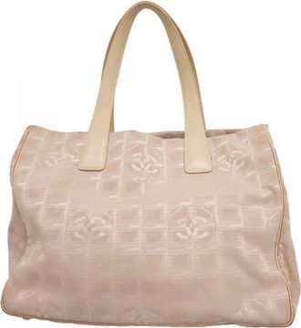 Chanel Pink White Nylon Tote Bag (Pre-Owned)