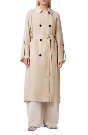 AllSaints Lizie Trench Coat in Parchment White at Nordstrom, Size X-Small