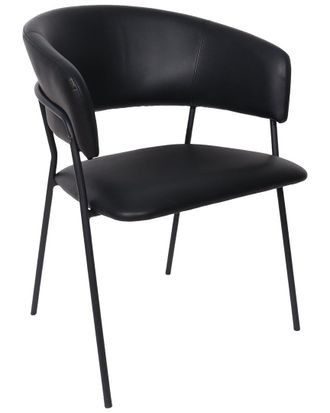 Manhattan Comfort Set Of 2 Slate Metal Vegan Leather Armchairs