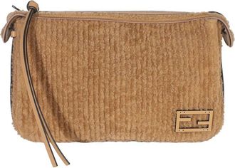 Fendi Brown Fabric Medium Simply Shoulder Bag (Authentic Pre-Loved)