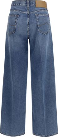 Jacob Cohen Womens Wide 5 Pocket Jeans Mediumblue Cotton