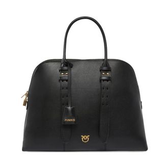Pinko Maxi Escape Bag - Dames - Handtassen - Zwart - ONE Size - Katoen - Tassen