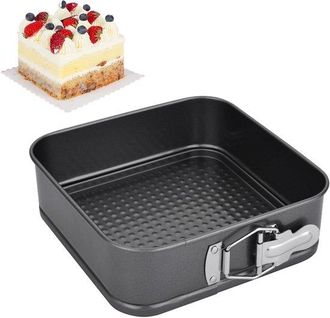 OEM Stampo A Cerniera Quadrato 26x26x6,5 Cm - Stampo Antiaderente Per Torte, Quiche E Crostate