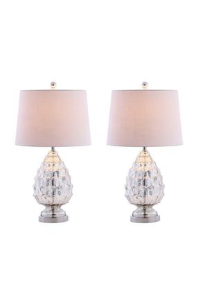 Jonathan Y Designs Artichoke 25.5 Glass LED Table Lamp, Mercury Silver at Nordstrom