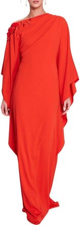 Marchesa Embroidered Draped Kaftan