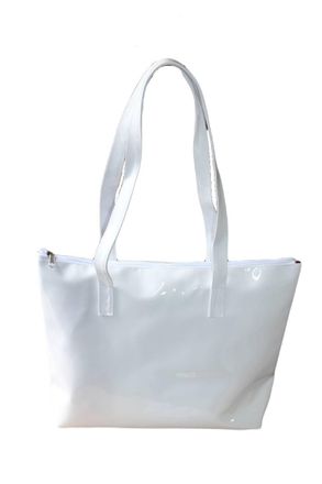 Loni Tote Bag White Travel Cabin Daybag Workbag Holiday Weekend Lightweight Patent for Women