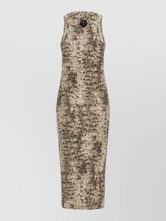 Pinko novoli midi dress animal print sleeveless