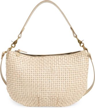 Clare Vivier Moyen Messenger Crossbody Bag in Cream Woven Checker at Nordstrom