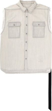 Rick Owens Sl Tommy Sleeveless Frayed Jacket