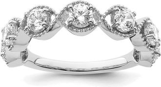 Diamond2Deal 14k Gold Lab Grown Diamond Wedding Band Ring 1Ct Clarity- VS Color- G-H
