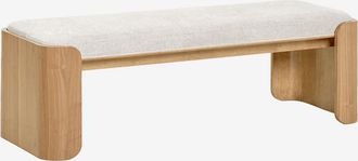 Sklum Banco En Madera De Caucho Y Chapa Lofren Sklum &x2194&xfe0e 160 Cm
