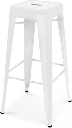 Oviala Taburete de bar de metal blanco mate