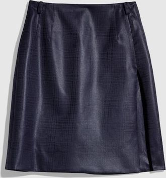 Gucci Prince Of Wales Chintzed Wool Mini Skirt, Blue